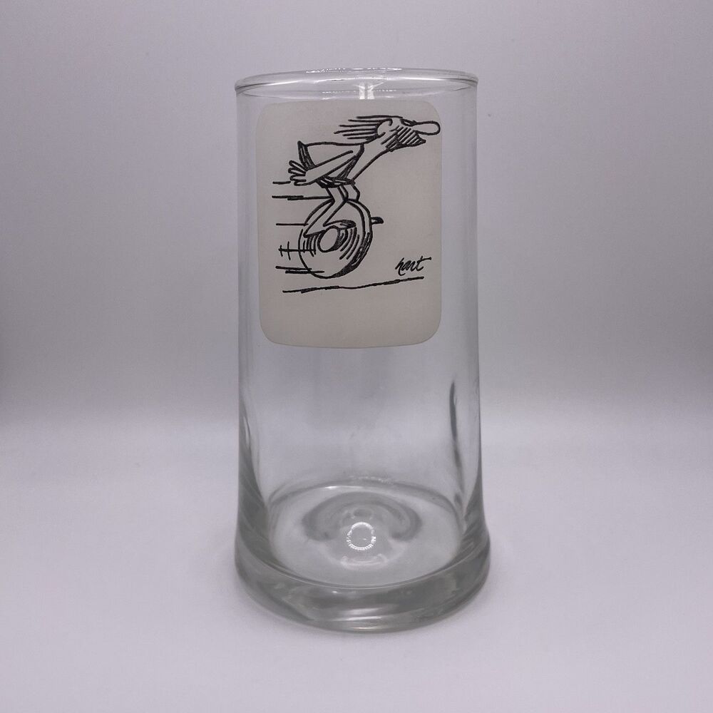 Vintage 1970s  Johnny Hart b.c Caveman on a Wheel  Comic Juice Tumbler
